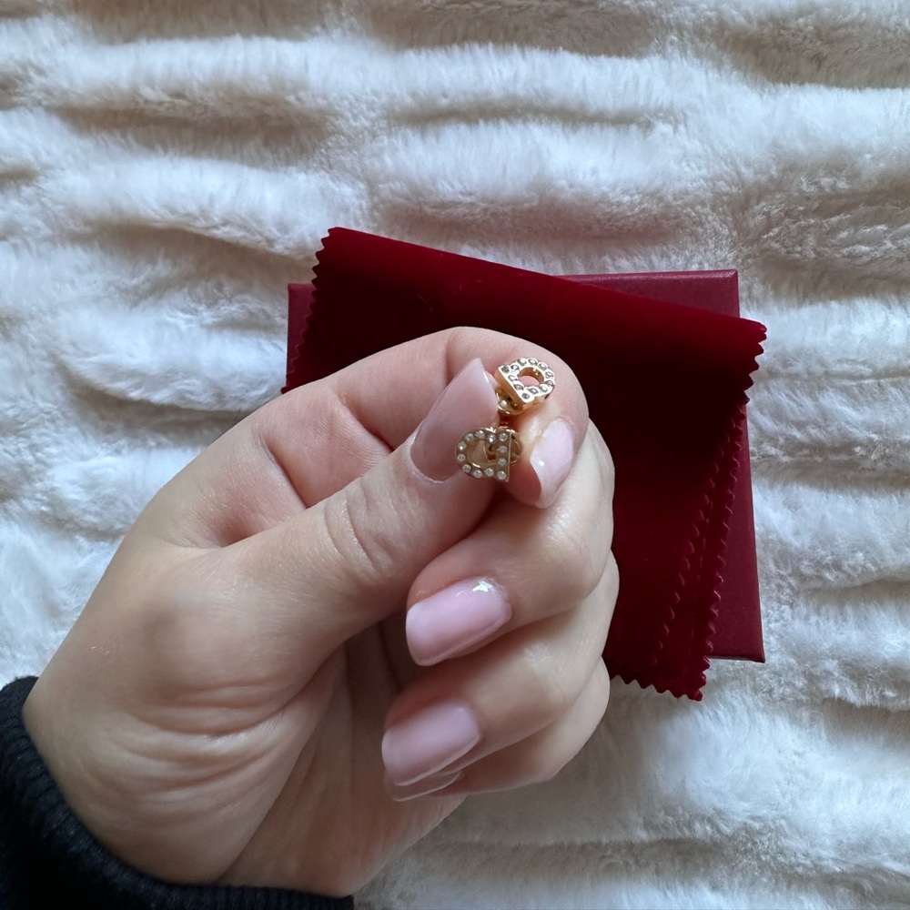 Salvatore Ferragamo Gancini Crystal Earrings - Picture 1 of 8